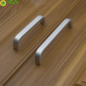 2 buc Spațiu mâner din aluminiu solid ușa dulapului din aliaj de aluminiu maner modern, simplu în formă de U Matt sertar dulap mâner