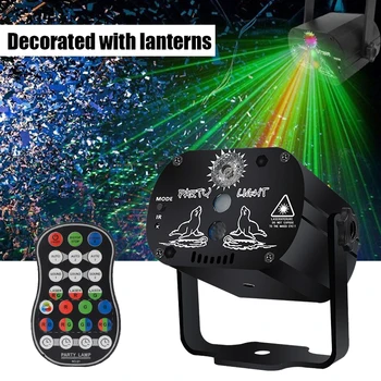 Portabil cu Laser Show Cutie cu Laser de la Distanță RGB Scanare Proiector LED Strobe Petrecere Etapa de Iluminat Lampa HANW88