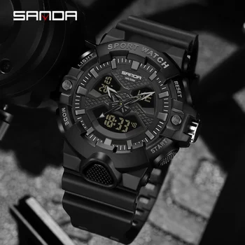 SANDA Brand de Top Sport pentru Bărbați Ceasuri Militare Cuarț Om Impermeabil Ceas de mână pentru Bărbați Ceas șoc relogios masculino 3150