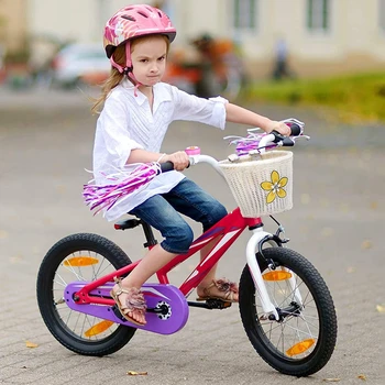 Coș de biciclete Fanioane Set Bell Și Autocolante Biciclete Accesorii de Decor pentru Fete pentru Copii Biciclete Ghidon Coș de Răchită