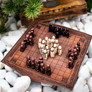 1 Set De Șah, Tabla De Joc Set De Faux Din Piele Tip Tablă De Șah Rășină Piese De Șah Joc De Strategie De Șah De Călătorie Set Tabla De Sah
