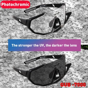 GUB Fotocromatică Ciclism Ochelari de Protecție UV400 Bărbați Femei de Sport în aer liber ochelari de Soare Ultralight Jumătate de Ramă de Ochelari de Ciclism