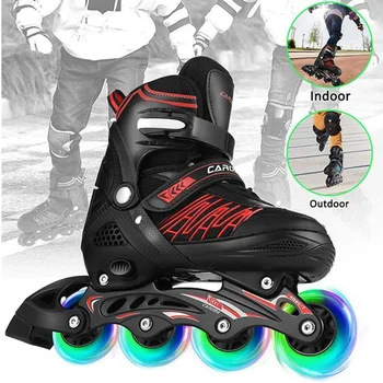 Patine Inline Reglabile Copii Adulți Pantofi De Skate Role Patina De Alunecare Iluminare Roata De Adult Cu Role Alunecare Patina Gratuit