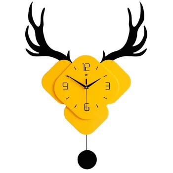 Creatoare de moda cap de cerb ceas Ceas de Perete Tăcut ,Tăcut Perete Ceas cu Cuarț Ceasuri pentru Camera de zi Dormitoare