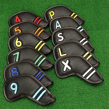 11Pcs/Set Golf de Fier Headcover Extended Edition Club Caz din Piele PU Fiare Capul Acoperă Protector cu Numărul de Tag-ul 4,5-9,P,a,S,L,X