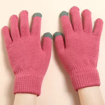 Noi mănuși tricotate pentru bărbați și femei în toamna și iarna, cald touch ecran mănuși și mănuși de catifea, echitatie, schi, mănuși
