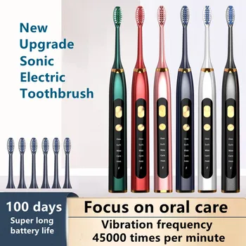Sonic Periuta de dinti Electrica cu Ultrasunete Smart Perie de dinti pentru Adulti Albirea Dintilor Impermeabil USB de Încărcare de Inlocuit Cap de Periuta de dinti