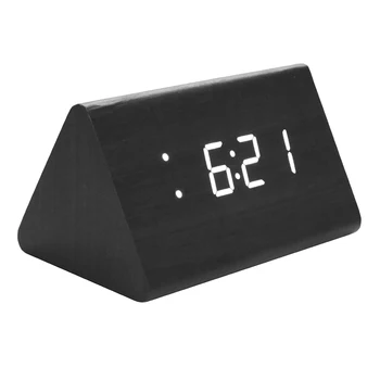 LED Digital Ceas cu Alarmă Alarmă de Temperatură Și Data Funcțiile de Voce-Activat Electronice din Lemn Ceas cu Alarmă Pentru Decor Acasă