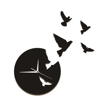 Timpul Zboara Animale Ceas Păsări Care Zboară Ceas De Perete Păsări Decorative De Perete De Arta Ceas Păsări Ceas De Natura Wall Decor Acasă