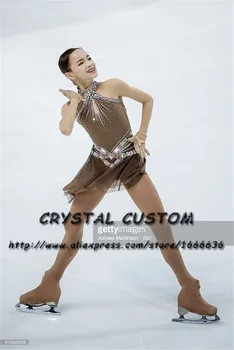 Cristal Personalizat Patinaj artistic Fete Rochie de Brand Nou de Patinaj Haine Pentru Concurs DR4691