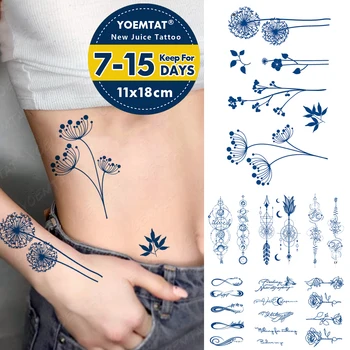Semi-Permanent Impermeabil Tatuaj Temporar Autocolant Păpădie Frunze De Arțar Floare Trandafir Suc De Durată Cerneală Pe Bază De Plante Fals Tatuaj Body Art