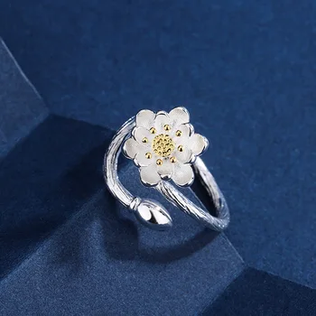 Simplu Vintage Boem Floare de Lotus Inele pentru Femei Nunta Logodna Bijuterii la Modă Partid 2023