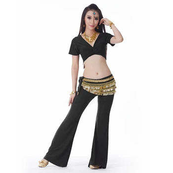 9 Culori Ieftine de Dans Burtă de Imbracaminte pentru Femei Imbracaminte Costum de Practică pentru Belly Dance Top Curea Pantaloni Costume