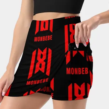 Copia De Copia De Monsta X Noul Logo Nou Fuste Femei In Dublu Strat, Imprimate Dress Scurtă Mini-Fusta Sport Monsta X Won Ho Monstax