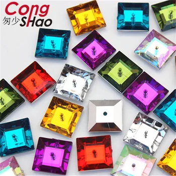 Cong Shao 200PCS 12mm Acrilice Pătrat Stras de cristal Piatra sfat jos Margele Accesorii pentru costum de Decor CS461