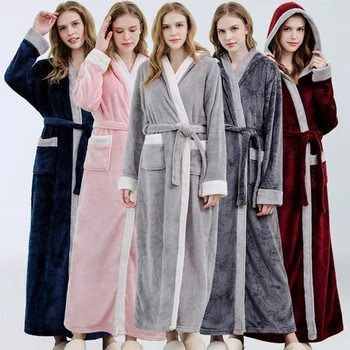 Noi Sosi Iarna Fleece Coral Sleepwear Acasă Haine Femei Hanorac Cu Camasa De Noapte Moale Flanel Halat De Baie Caldă, Îmbrăcăminte De Noapte Rochie Kimono