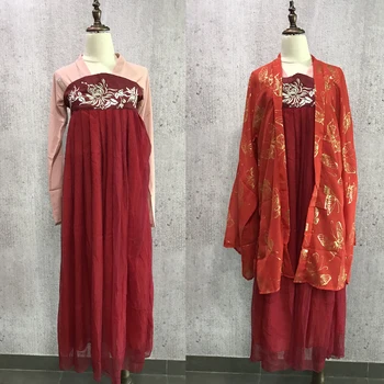 Noi Hanfu Costum Pentru Femei Adulte Elegant Rochie Rosie de Mireasa Traditionala Chineza Clasică Costum Han Tang Dinastiei Song de Haine DQL350