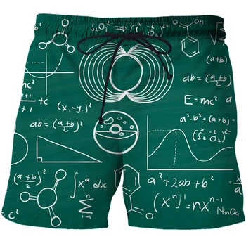 De vară pentru Bărbați formulă matematică Cordon Imprimat 3d Sport Beach Shorts mens îmbrăcăminte hombres pantalones cortos Bărbați îmbrăcăminte