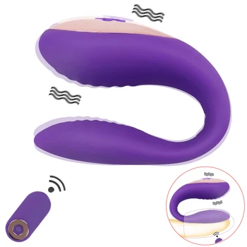 Telecomanda Wireless Vibratoare punctul G, Clitorisul Stimulator Dubla Penetrare Penis artificial Vibratoare Jucarii Sexuale pentru Femei Cupluri Adult