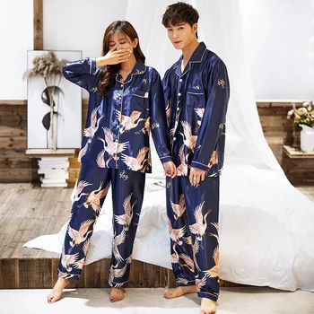 Pijamale de mătase pentru Femei din Satin Pyjama Set Pijama cu Maneca Lunga Casual Pijamale Pijamale Confortabile Animală Body din Satin M-5XL