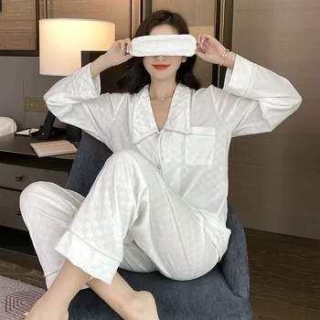 Pijamale Femei Primavara Toamna Sexy Aur Catifea cu Maneci Lungi Doamna Sleepwear Mare 2021 Noi Acasă Haine Femei îmbrăcăminte de noapte